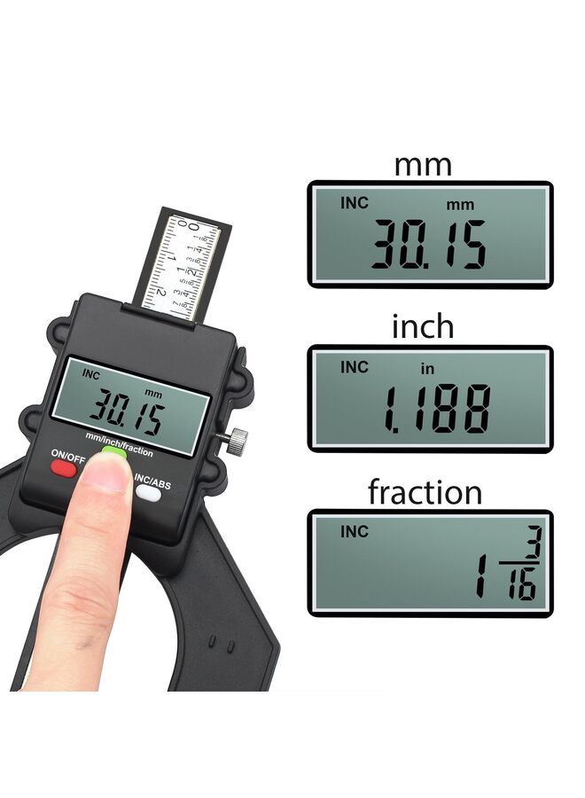 LAMAY Magnetic Digital Height Gauge 80mm 3 1/8 inch Mini Height Gauge Depth Gauge for Saw Table Thickness Gauge with Magnetic Self Standing for Woodworking Home Decoration - Image 2